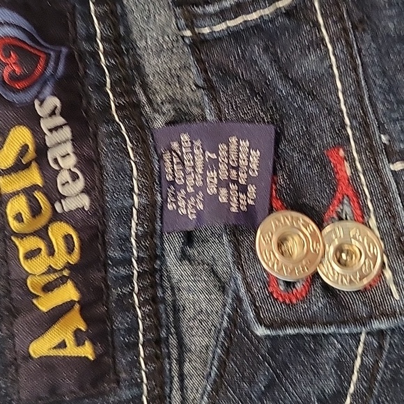 Angels Jeans cuffed capri length Juniors size 7 cotton spandex polyester Denim - Picture 4 of 8